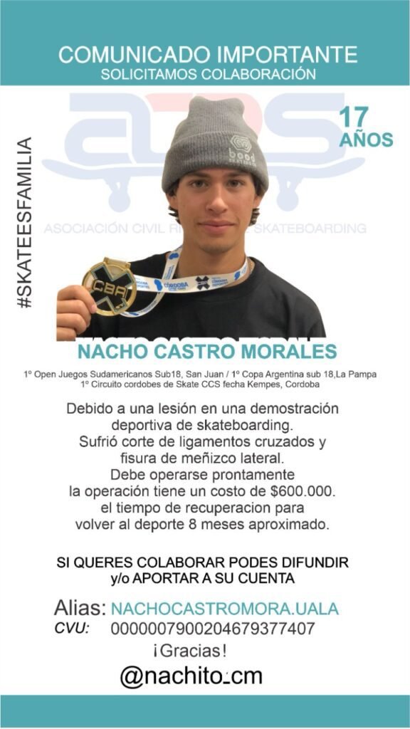 Un joven skater solicita ayuda para realizarse una importante operación 1 WhatsApp Image 2022 10 14 at 11.20.34