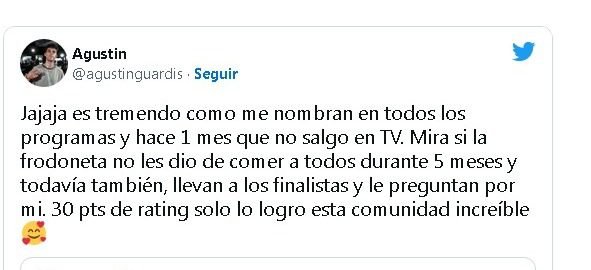 Agustín de Gran Hermano respondió a las críticas de la TV con un posteo en redes 1 WhatsApp Image 2023 04 26 at 19.59.06