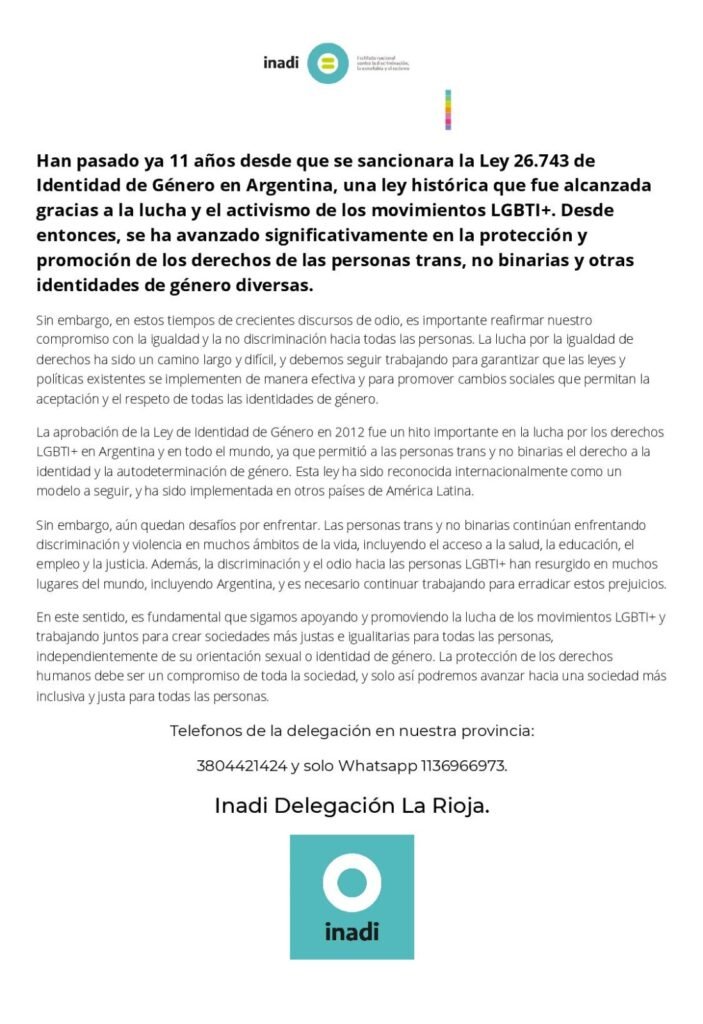Se cumplen 11 años de la Ley de Identidad de Género: qué cambió y qué falta para la plenitud de ese derecho 1 WhatsApp Image 2023 05 09 at 12.04.30
