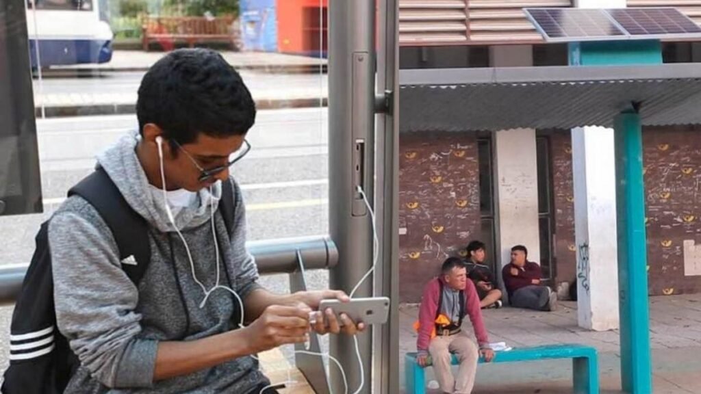 Formosa implementa sistema de carga de celulares con energía solar en paradas de colectivos carga solar