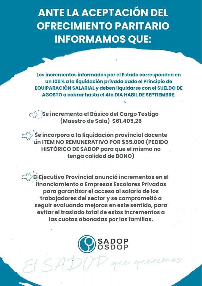 SADOP se manifestó conforme con el acuerdo salarial docente 1 372057077 679242500900608 6149873397289122228 n