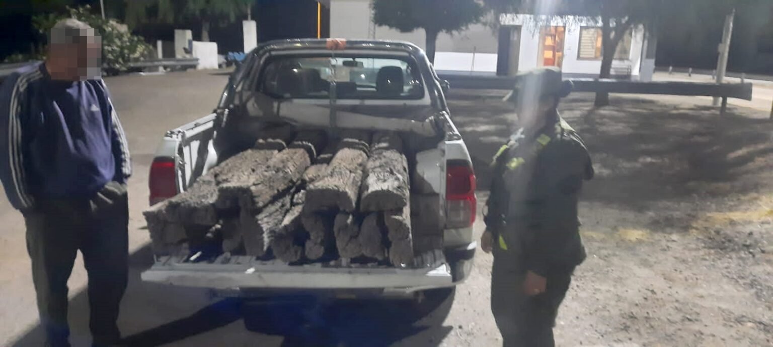 Gendarmes incautaron 13 durmientes de ferrocarril en el puesto de Talamuyuna incautaron 19 neumaticos y 13 durmientes de ferrocarril 4