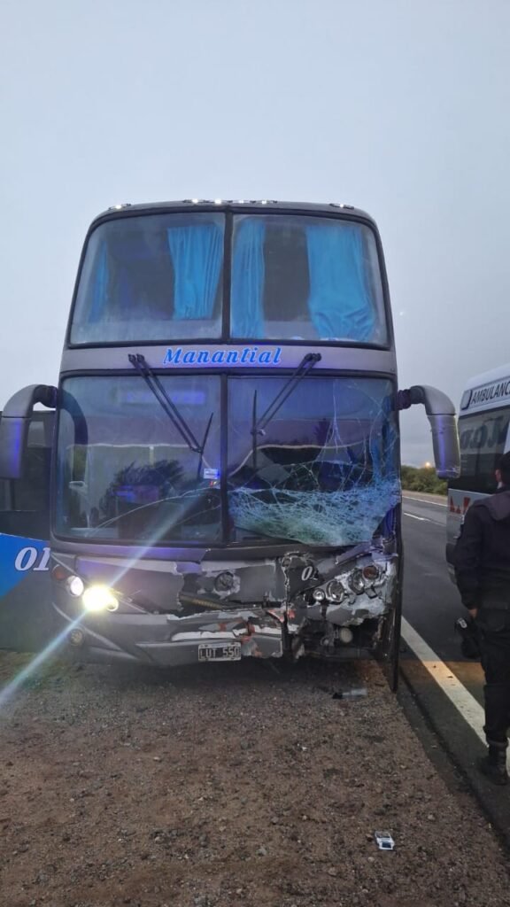 Colectivo de larga distancia embistió un animal suelto en Ruta 38: no hubo heridos 1 WhatsApp Image 2023 12 20 at 8.25.57 AM