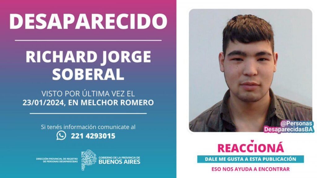 Buscan a un joven de 21 años que desapareció hace 5 días en La Plata desaparecido