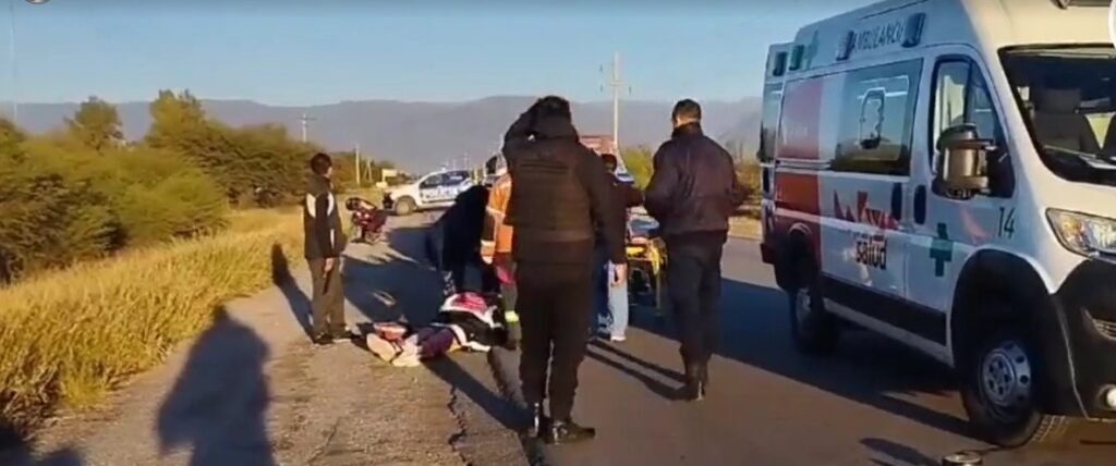 Fuerte choque entre motos ocurrió en Ruta 5: una mujer embarazada sufrió lesiones WhatsApp Image 2024 05 15 at 9.46.06 AM