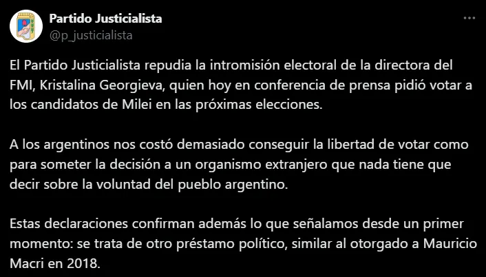 El PJ arremetió contra el FMI: “Pidieron votar a Milei” 1 multimedia.normal.a247abc616f22dad.bm9ybWFsLndlYnA