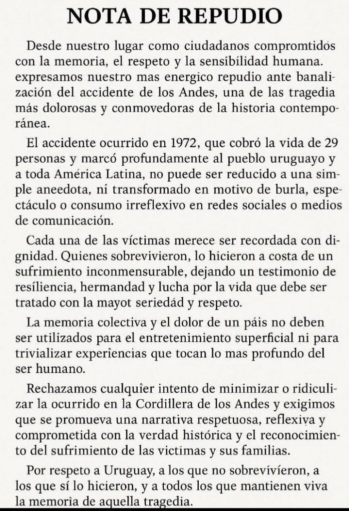 Amplio repudio al horrible comentario de Eugenia de Gran Hermano sobre la tragedia de Los Andes 1 494991540 24786254227734644 3597218863791482861 n