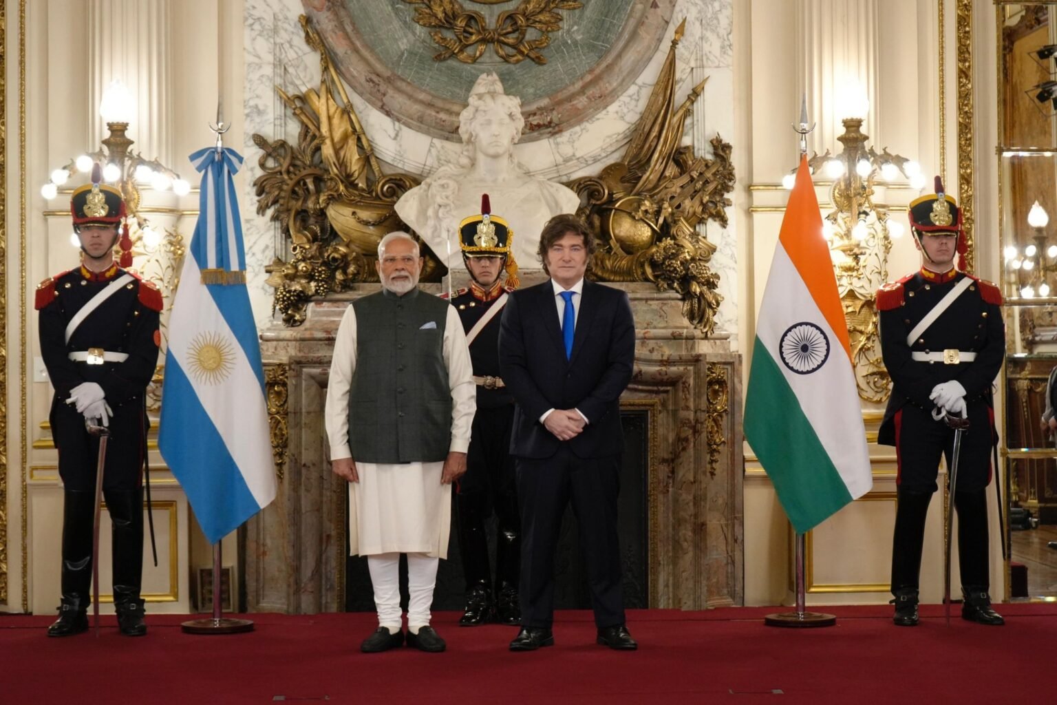 Milei recibió al premier de la India, Narendra Modi: acordaron profundizar el intercambio comercial 20250705 171509