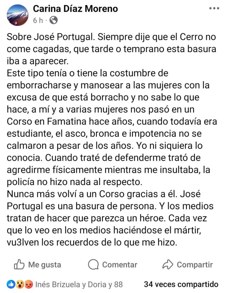 Una mujer denunció públicamente haber sido acosada por José Portugal en Famatina 1 WhatsApp Image 2025 09 24 at 11.44.16 PM