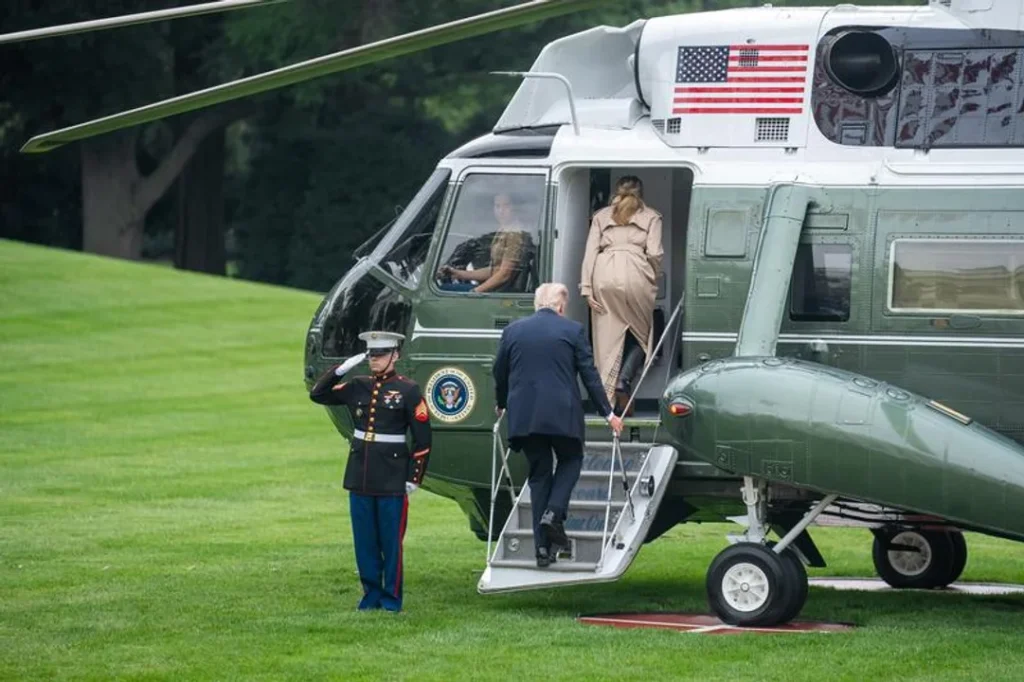 El helicóptero en que viajaban los Trump experimentó un “problema hidráulico” trump
