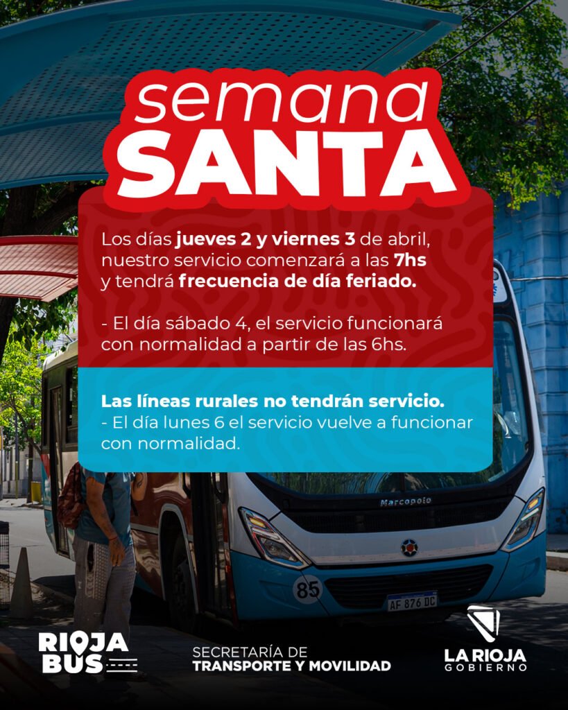 Semana Santa: informan cómo funcionará el servicio de Rioja Bus en la Capital e interior 1 656904080 1325407016311879 6921376220301313523 n
