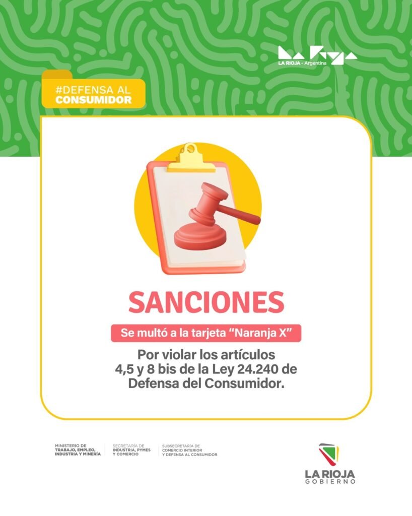 Defensa al Consumidor: sancionan a la tarjeta Naranja X por infracciones a la ley 1 662347875 18434571460143769 5861737824118287207 n