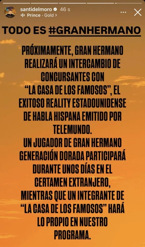 Del Moro confirmó un intercambio entre Gran Hermano y La Casa de los Famosos 1 intercambio gran hermano.jpeg 69d5959cd07c5