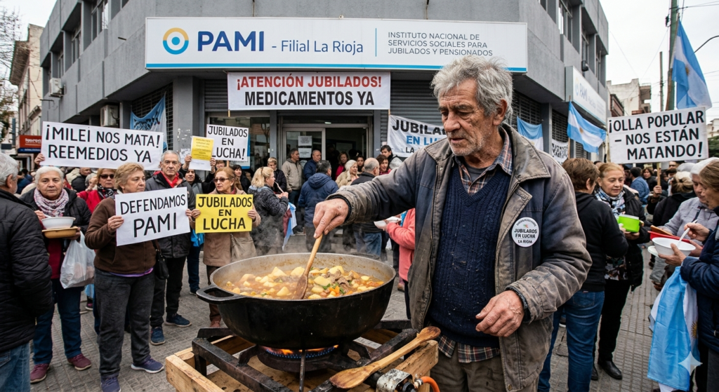 Jubilados convocan a una protesta nacional y olla popular frente al PAMI: «Nos están matando lentamente» JUBILADOS FRENTE A PAMI CON OLLA