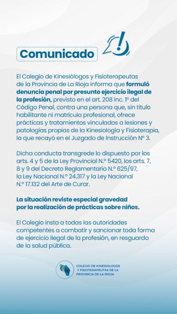 Denuncian penalmente el ejercicio ilegal de la Kinesiología que involucra prácticas en niños 1 WhatsApp Image 2026 05 19 at 8.14.50 AM