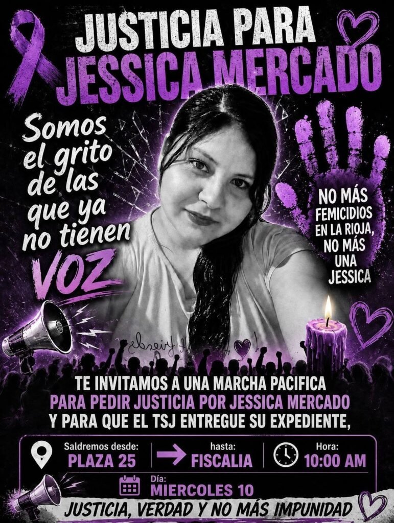 Convocan a marcha pacífica para pedir justicia por Jessica Mercado en La Rioja 1 712430729 122116571181284579 8919879699877168765 n