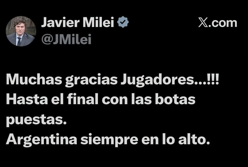 "Con las botas puestas": el mensaje de Milei tras la histórica final frente a España 1 WhatsApp Image 2026 07 19 at 7.34.36 PM