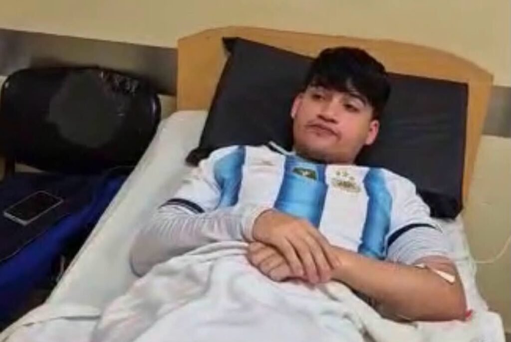Un joven terminó hospitalizado tras ser herido con una botella durante los festejos por el triunfo de Argentina jovenn