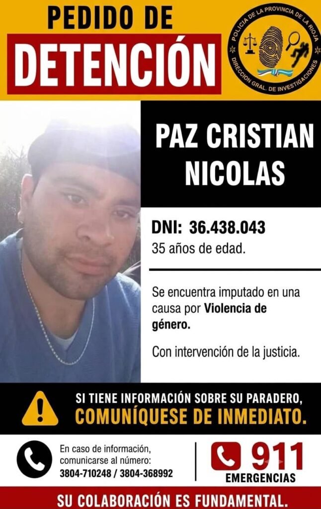 Pedido de Detención: Buscan a Paz Cristian Nicolas por Violencia de Género 353588 1789765247
