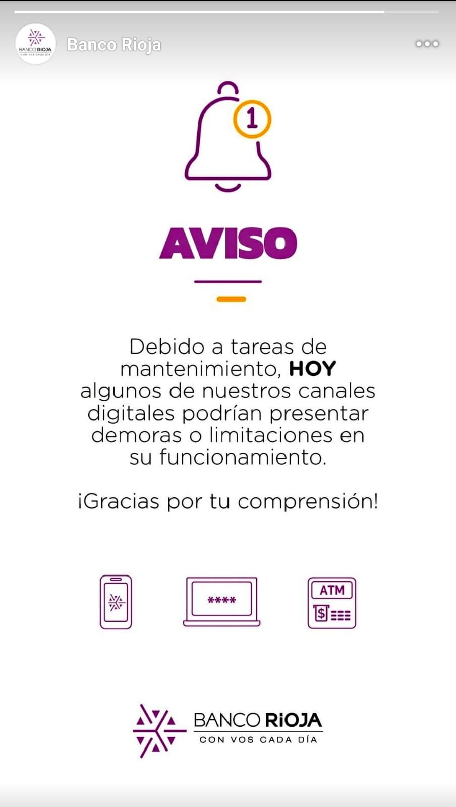 Banco Rioja anuncia posibles demoras en sus canales digitales por tareas de mantenimiento 1 WhatsApp Image 2026 10 05 at 12.09.29 PM